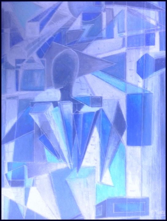 Digital Arts titled "Bleue-attitude" by Patrice Preveirault, Original Artwork, Digital Painting
