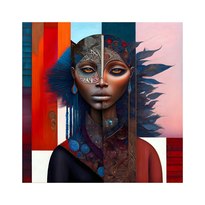 Digital Arts titled "SAGA AFRIKA 11" by Patrice Vial, Original Artwork, Digital Painting