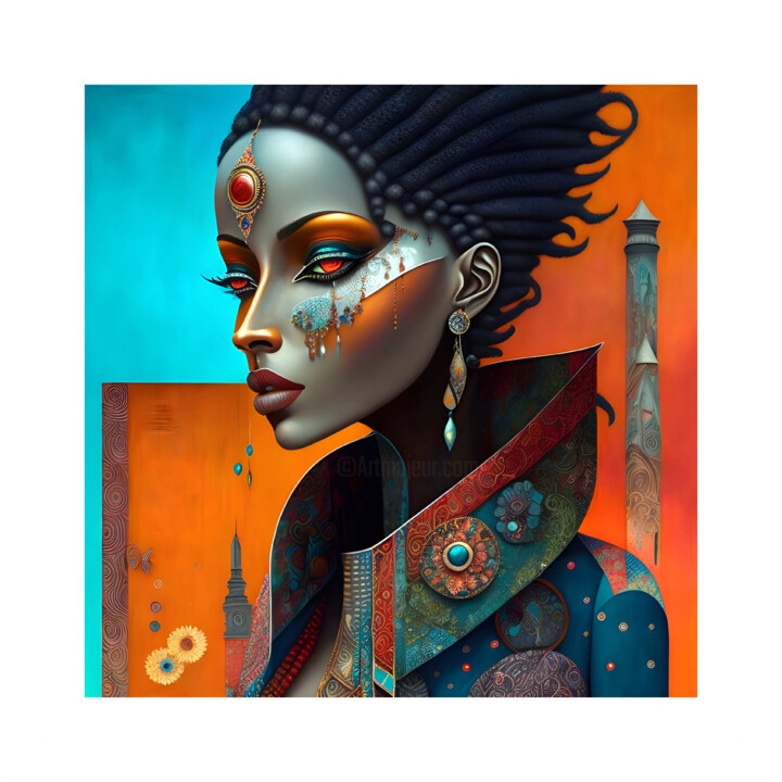 Digital Arts titled "SAGA AFRIKA 12" by Patrice Vial, Original Artwork, Digital Painting