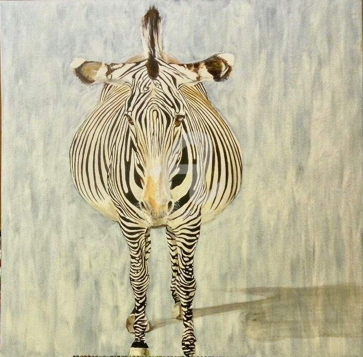 Painting titled "ZEBRE" by Patrice Behra, Original Artwork, Acrylic