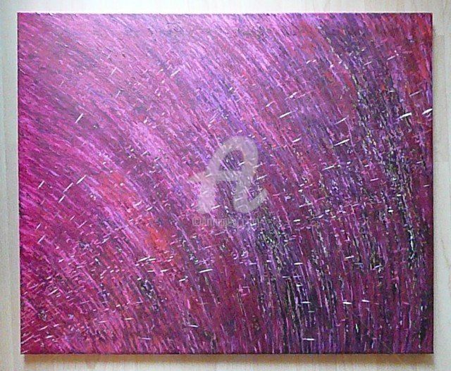 Painting titled "Structure mauve" by Patrice Behra, Original Artwork, Acrylic