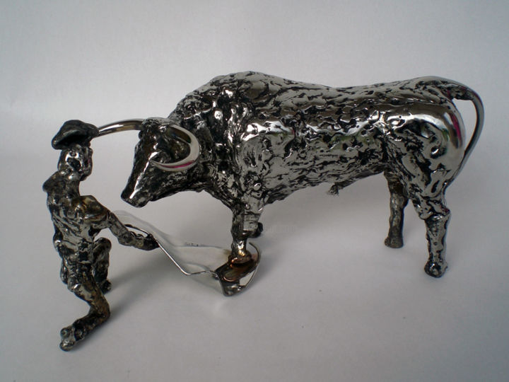 Sculpture titled "Bravoure et respect" by Bueno Patrice, Original Artwork, Metals