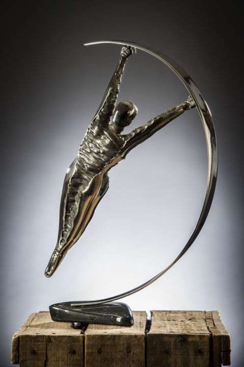 Sculpture titled "Equilibre" by Bueno Patrice, Original Artwork, Metals