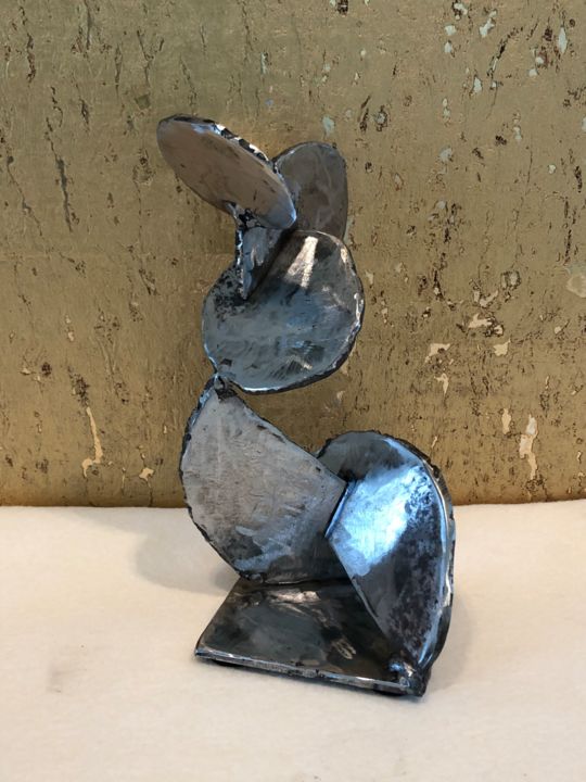 Skulptur mit dem Titel "Discobole" von Patrice Chaland, Original-Kunstwerk, Metalle