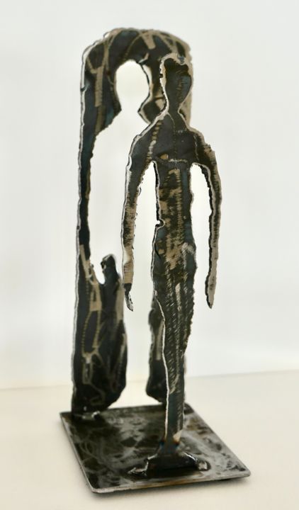 Sculptuur getiteld "To be or not to be" door Patrice Chaland, Origineel Kunstwerk, Metalen