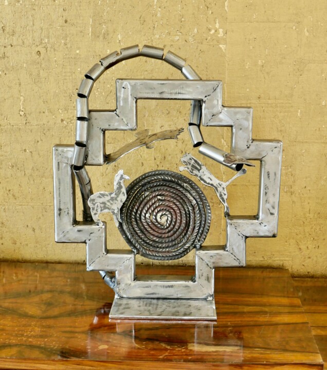 Skulptur mit dem Titel "Chacana" von Patrice Chaland, Original-Kunstwerk, Metalle