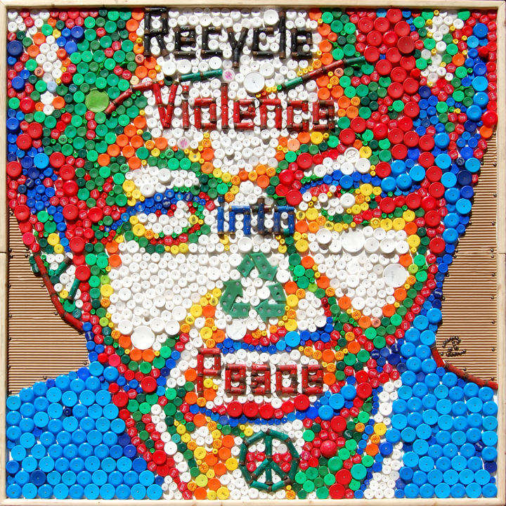 Collages titled "Recycle violence" by Patrice Chambrier, Original Artwork