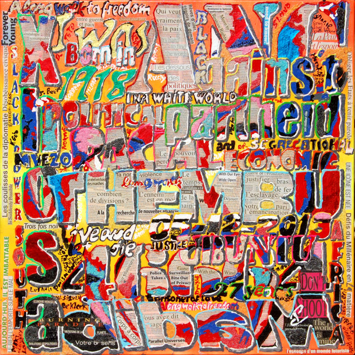 Malarstwo zatytułowany „Apartheid pass” autorstwa Patrice Chambrier, Oryginalna praca, Akryl