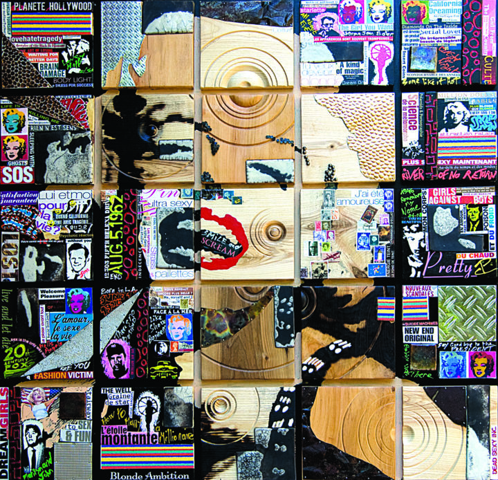 Collages intitulée "Marilyn s-o-s" par Patrice Chambrier, Œuvre d'art originale, Découpages