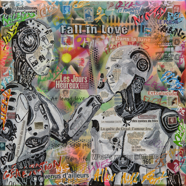 Peinture intitulée "Fall in love" par Patrice Chambrier, Œuvre d'art originale, Acrylique