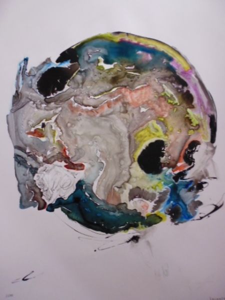 Peinture intitulée "Terre sera-t-elle t…" par Patrice Lecomte, Œuvre d'art originale, Encre