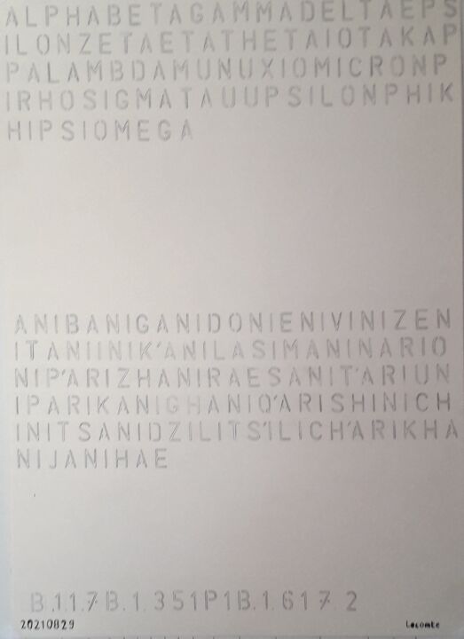 Рисунок под названием "Mes alphabets" - Patrice Lecomte, Подлинное произведение искусства, Карандаш