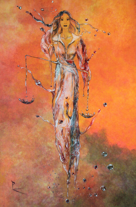 Painting titled "libra" by Patricia Blondel, Original Artwork