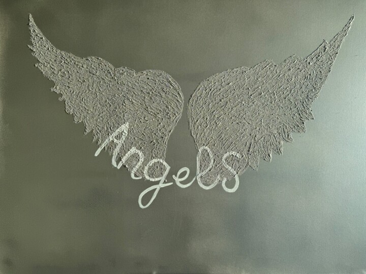 Painting titled "Angels" by Patricia Botteron, Original Artwork, Acrylic
