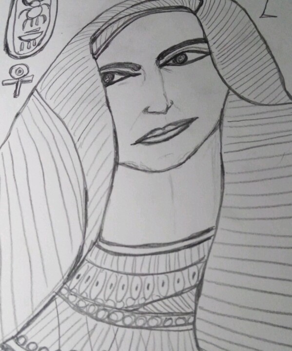 Dessin intitulée "Mujer arabe" par Patricia Brown (Artedibujopbrown), Œuvre d'art originale, Crayon