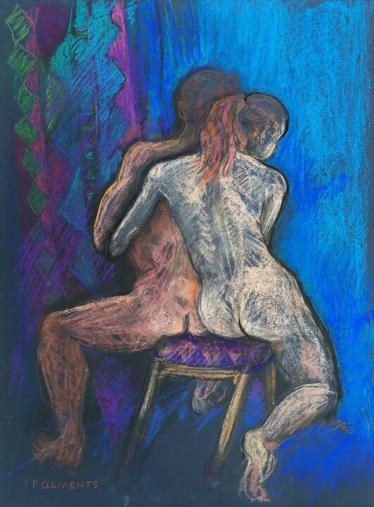 Desenho intitulada "The Lovers" por Patricia Clements Art, Obras de arte originais, Pastel