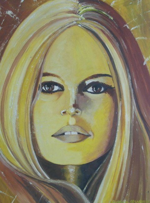 Pittura intitolato "Brigitte Bardot" da Patricia Colapinto, Opera d'arte originale, Olio