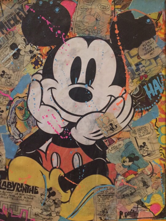 Collages intitulée "mickey.jpg" par Patricia Ducept (Art'Mony), Œuvre d'art originale