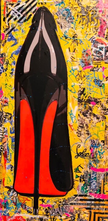 Painting titled "POP LOUBOUTIN" by Patricia Ducept (Art'Mony), Original Artwork, Acrylic