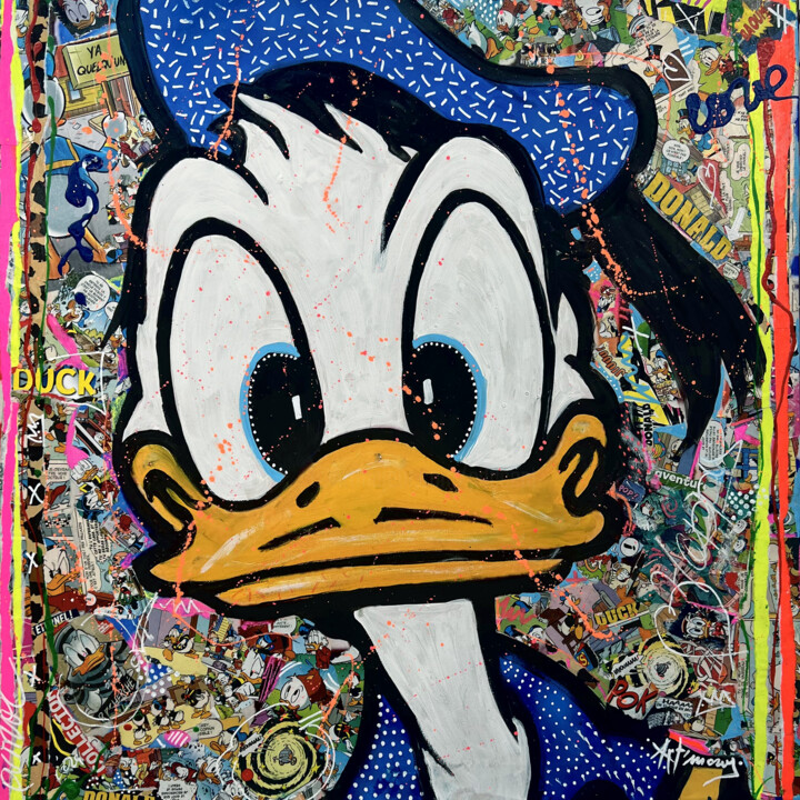 Pittura intitolato "Donald Pop Art" da Patricia Ducept (Art'Mony), Opera d'arte originale, Acrilico