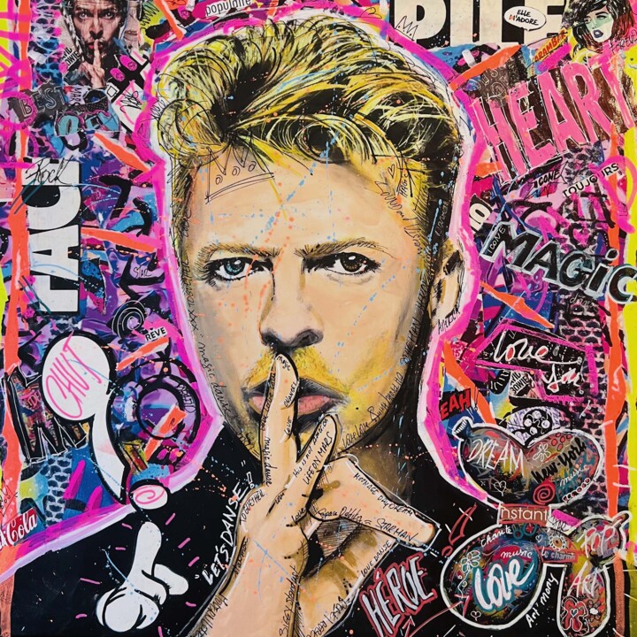 Painting titled "David Bowie “Starma…" by Patricia Ducept (Art'Mony), Original Artwork, Acrylic