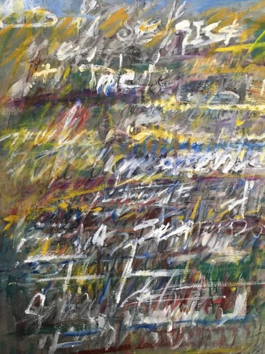 Painting titled "Ecriture" by Patricia Taieb, Original Artwork, Oil