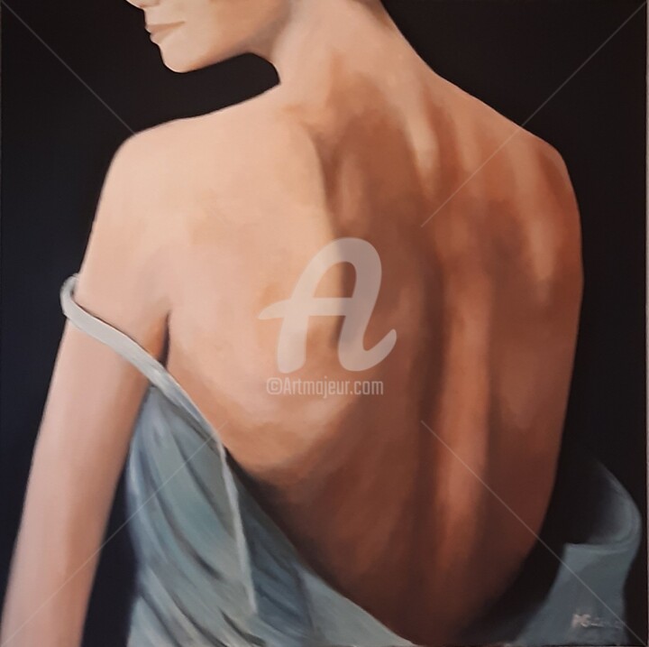 Malerei mit dem Titel "dos de femme" von Patricia Gitenay, Original-Kunstwerk, Öl