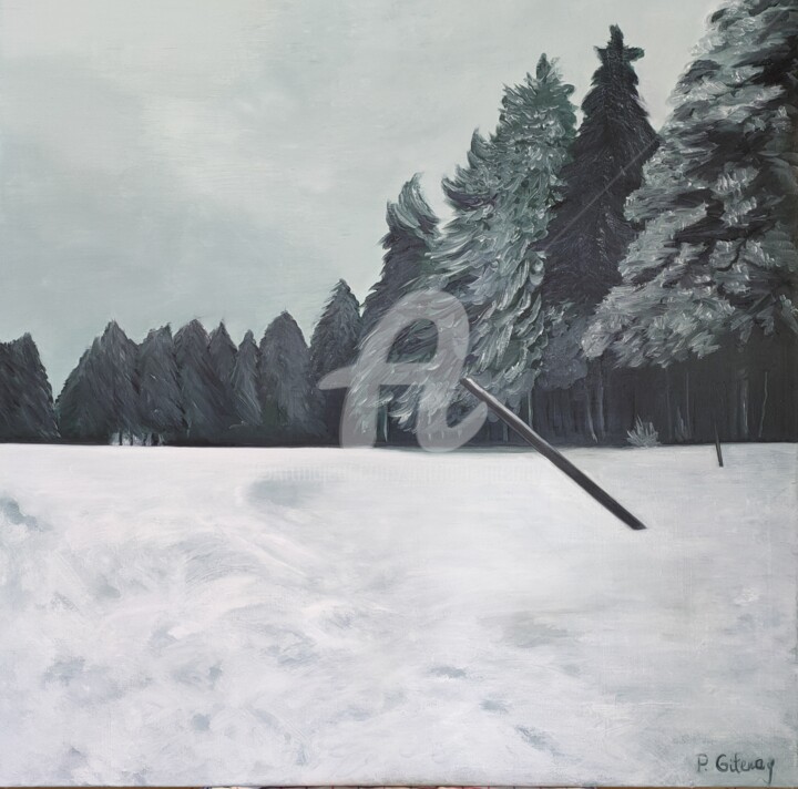 Pintura intitulada "la clairière" por Patricia Gitenay, Obras de arte originais, Óleo Montado em Armação em madeira