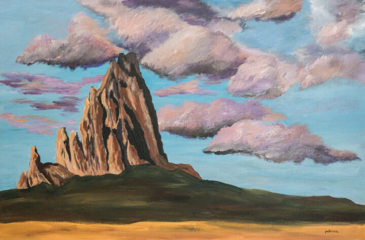 Painting titled "Monument" by Patricia Gould, Original Artwork, Acrylic Mounted on Wood Stretcher frame