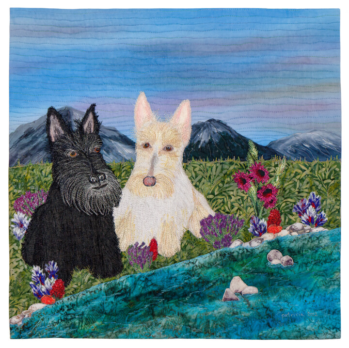 Textile Art titled "Charlie & Lily" by Patricia Gould, Original Artwork, Fabric
