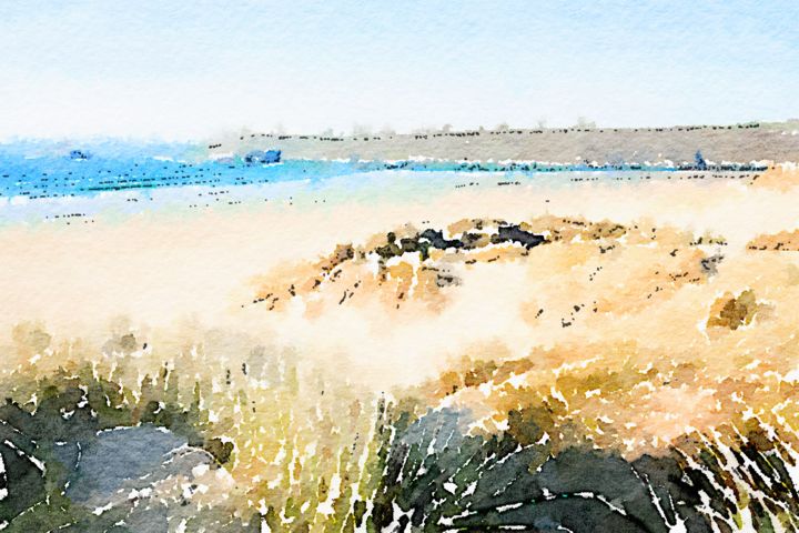 Peinture intitulée "Clemore Bay" par Patricia Greaves, Œuvre d'art originale, Aquarelle