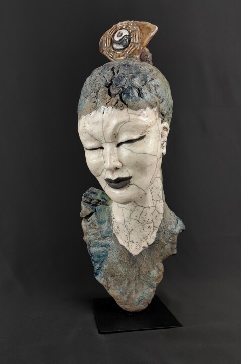 Sculpture titled "Yin" by Patricia Grenier, Original Artwork, Ceramics