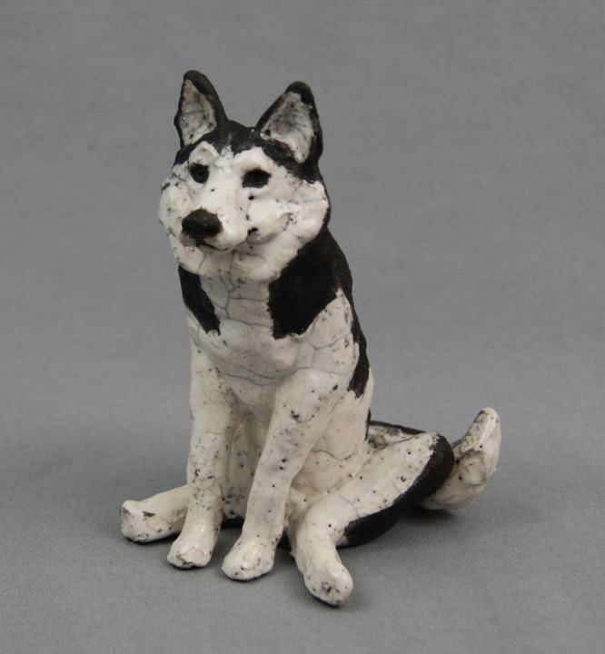 Skulptur mit dem Titel "Husky.jpg" von Patricia Grenier, Original-Kunstwerk, Keramik