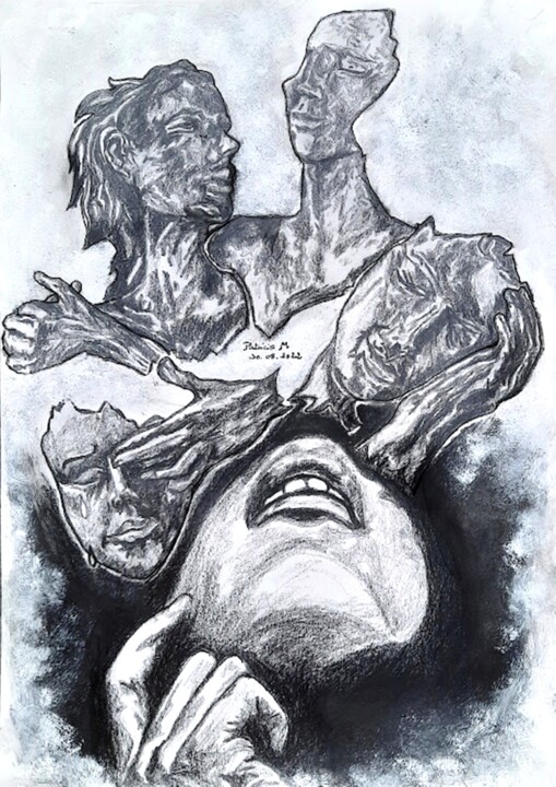 Disegno intitolato "Promesse" da Patricia M. Le Démon Du Crayon, Opera d'arte originale, Grafite