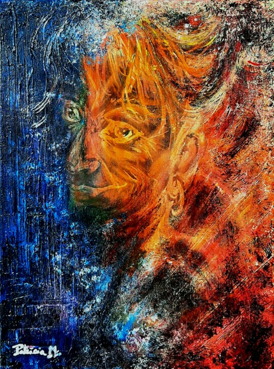 Peinture intitulée "Fantôme" par Patricia M. Le Démon Du Crayon, Œuvre d'art originale, Acrylique Monté sur Châssis en bois