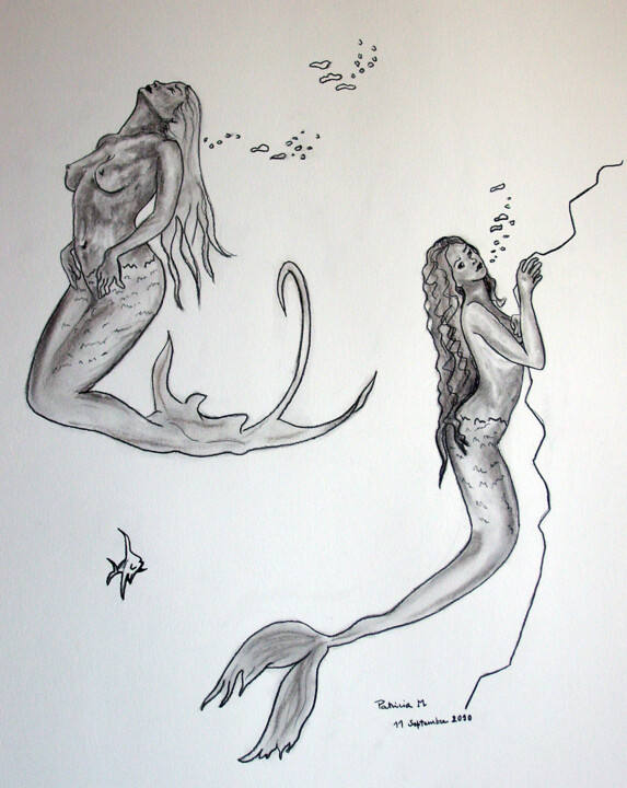 제목이 "poissons 2.jpg"인 미술작품 Patricia M. Le Démon Du Crayon로, 원작