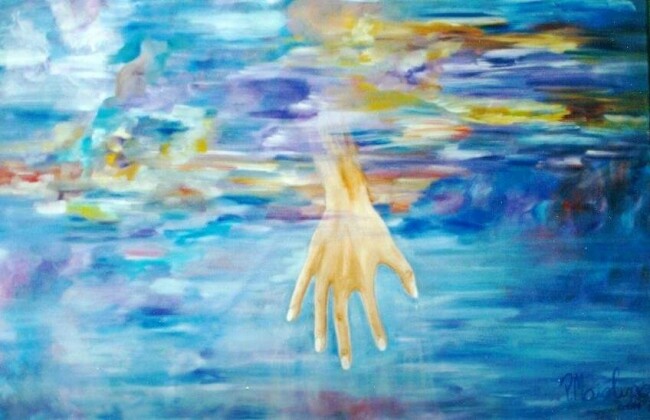 Pintura titulada "La mano de Dios" por Patricia Maiolino, Obra de arte original, Oleo
