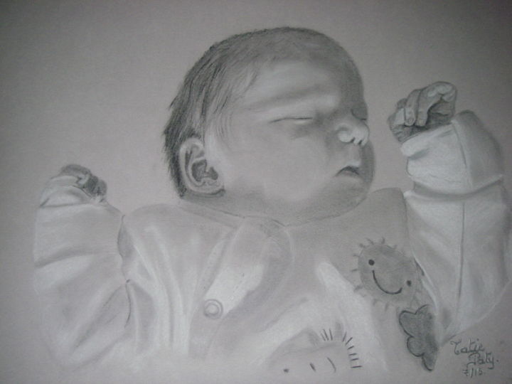 Dessin intitulée "Bébé/ l'enfant" par Patricia Neveux, Œuvre d'art originale, Pastel
