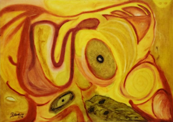 Dessin intitulée "< l’œil de la provi…" par Patricia Neveux, Œuvre d'art originale, Pastel