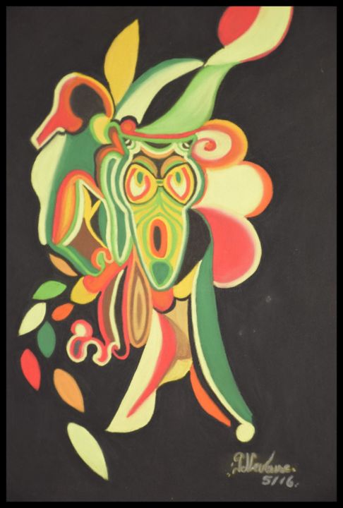 Dessin intitulée "L'homme fleuri" par Patricia Neveux, Œuvre d'art originale, Pastel