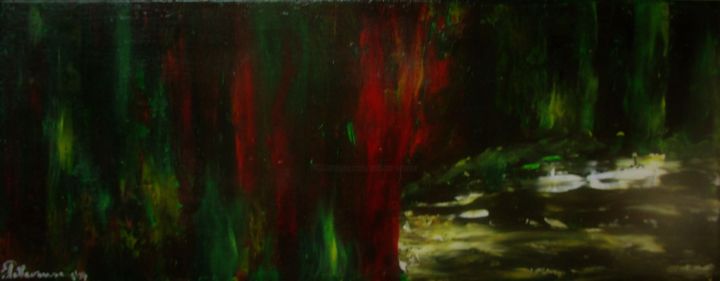 Pittura intitolato "Le bois rouge" da Patricia Neveux, Opera d'arte originale, Acrilico
