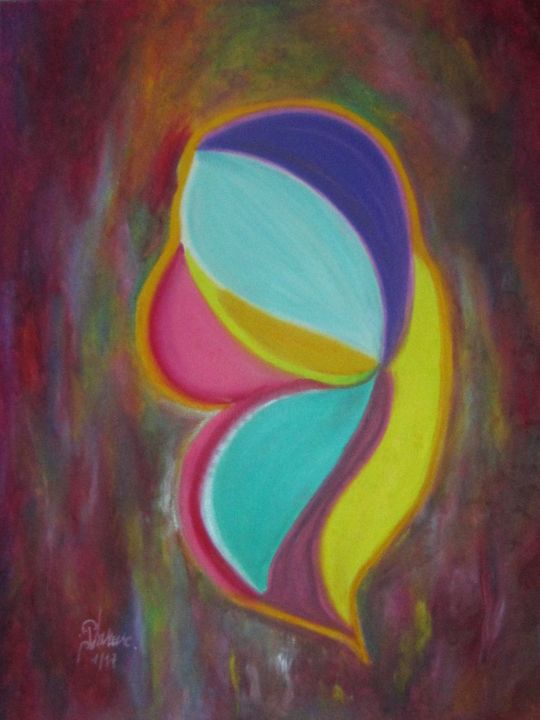 Painting titled "Eclosion" by Patricia Neveux, Original Artwork, Pastel