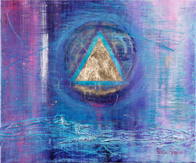 Pintura titulada "sacred triangle" por Patricia Queritet, Obra de arte original