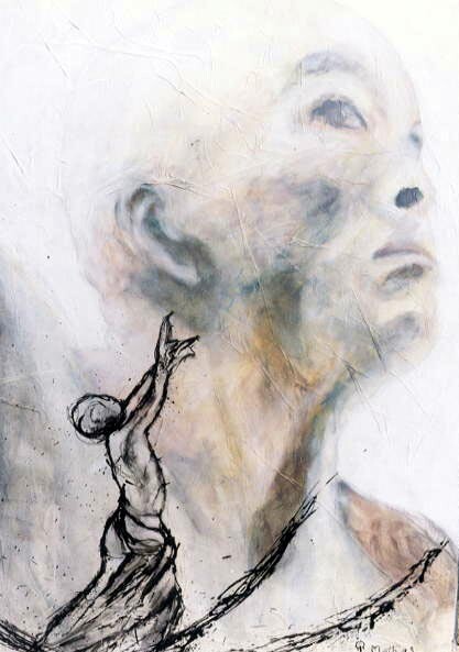 Painting titled "butoh" by Patricia Vachez, Original Artwork