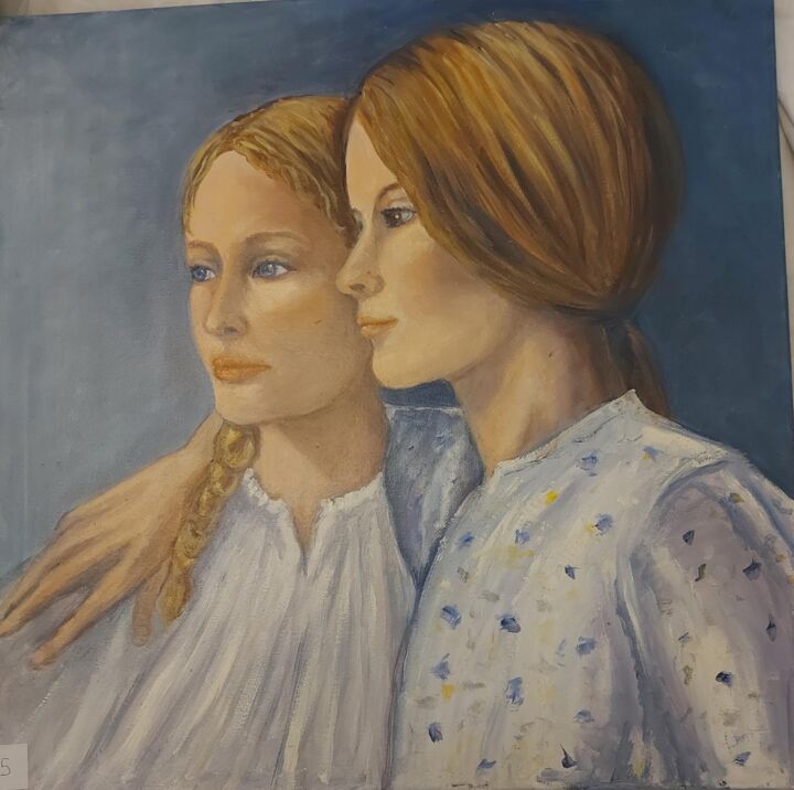 Painting titled "Le deux soeurs" by Patricia Viglieri, Original Artwork, Oil