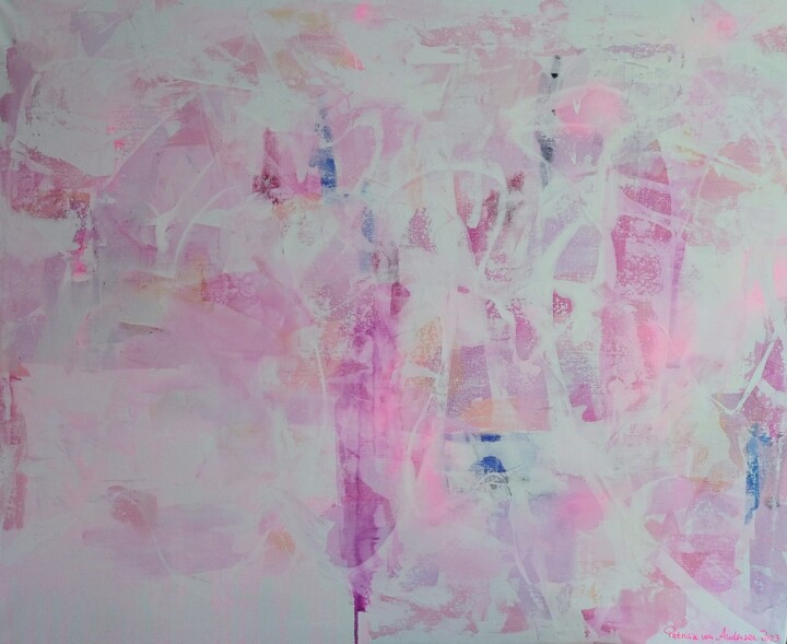 Painting titled ""Pink Clouds" Series" by Patricia Von Andersen, Original Artwork, Acrylic