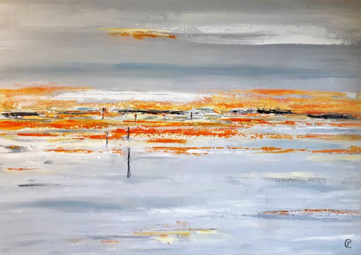 Painting titled "Arcachon" by Patricia Concordet (Patriciachevalblanc), Original Artwork, Acrylic