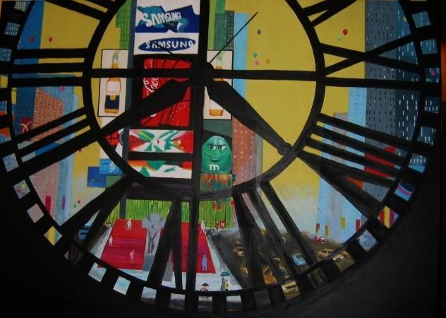 Painting titled "NYC" by Patricia Heller, Original Artwork