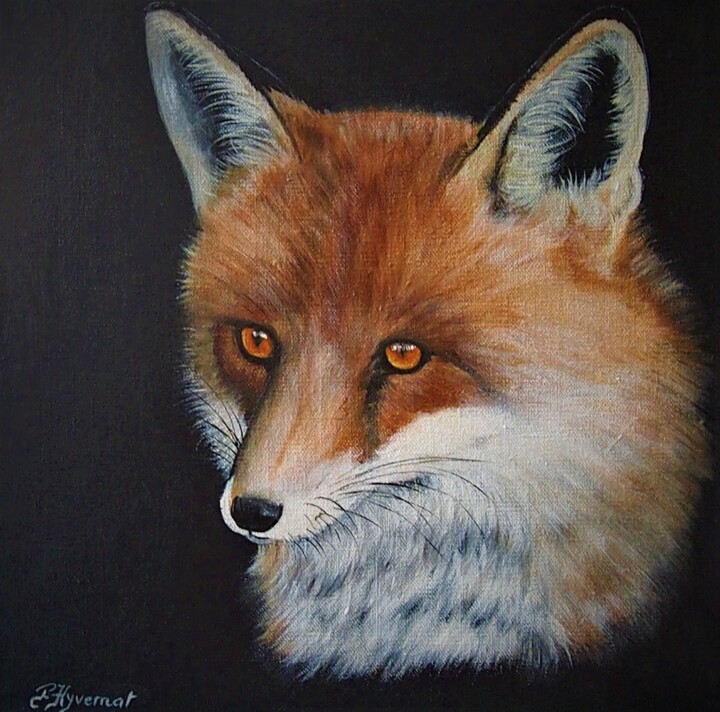Peinture intitulée "renard "foxy" - acr…" par Patricia Hyvernat, Œuvre d'art originale, Acrylique Monté sur Châssis en bois