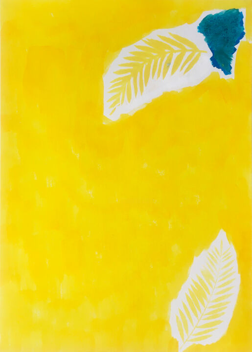 Peinture intitulée "Palm yellow" par Patricia Lardé, Œuvre d'art originale, Acrylique